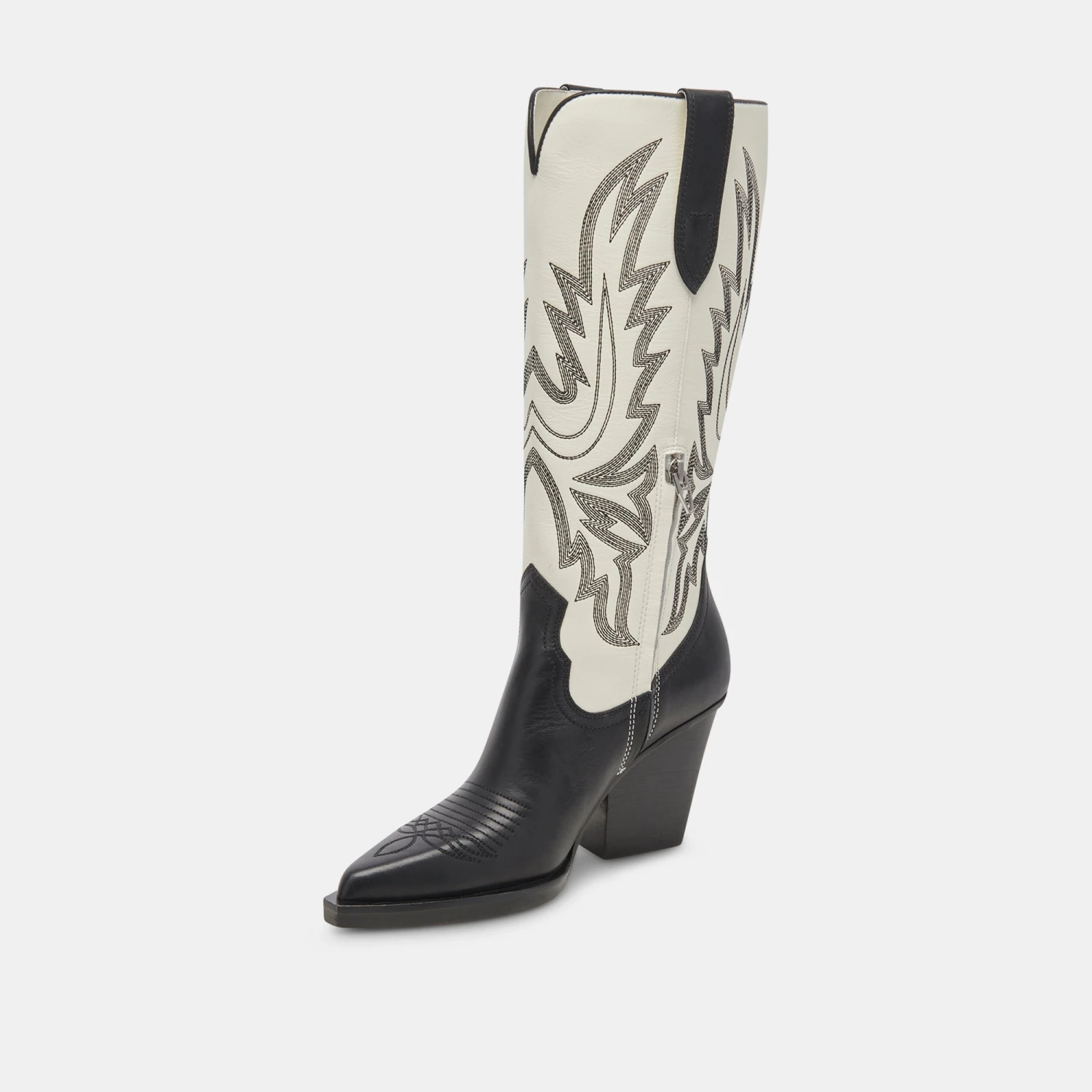 Dolce Vita BLANCH BOOTS BLACK WHITE LEATHER - Image 7