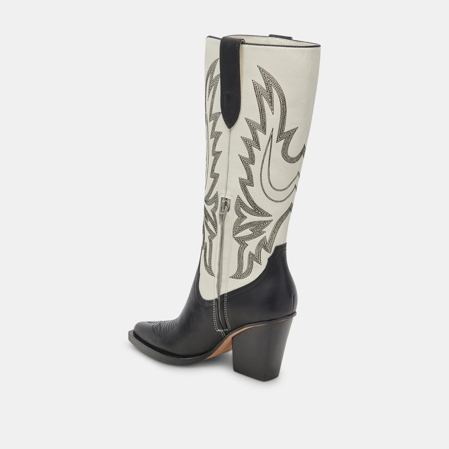 Dolce Vita BLANCH BOOTS BLACK WHITE LEATHER - Image 8