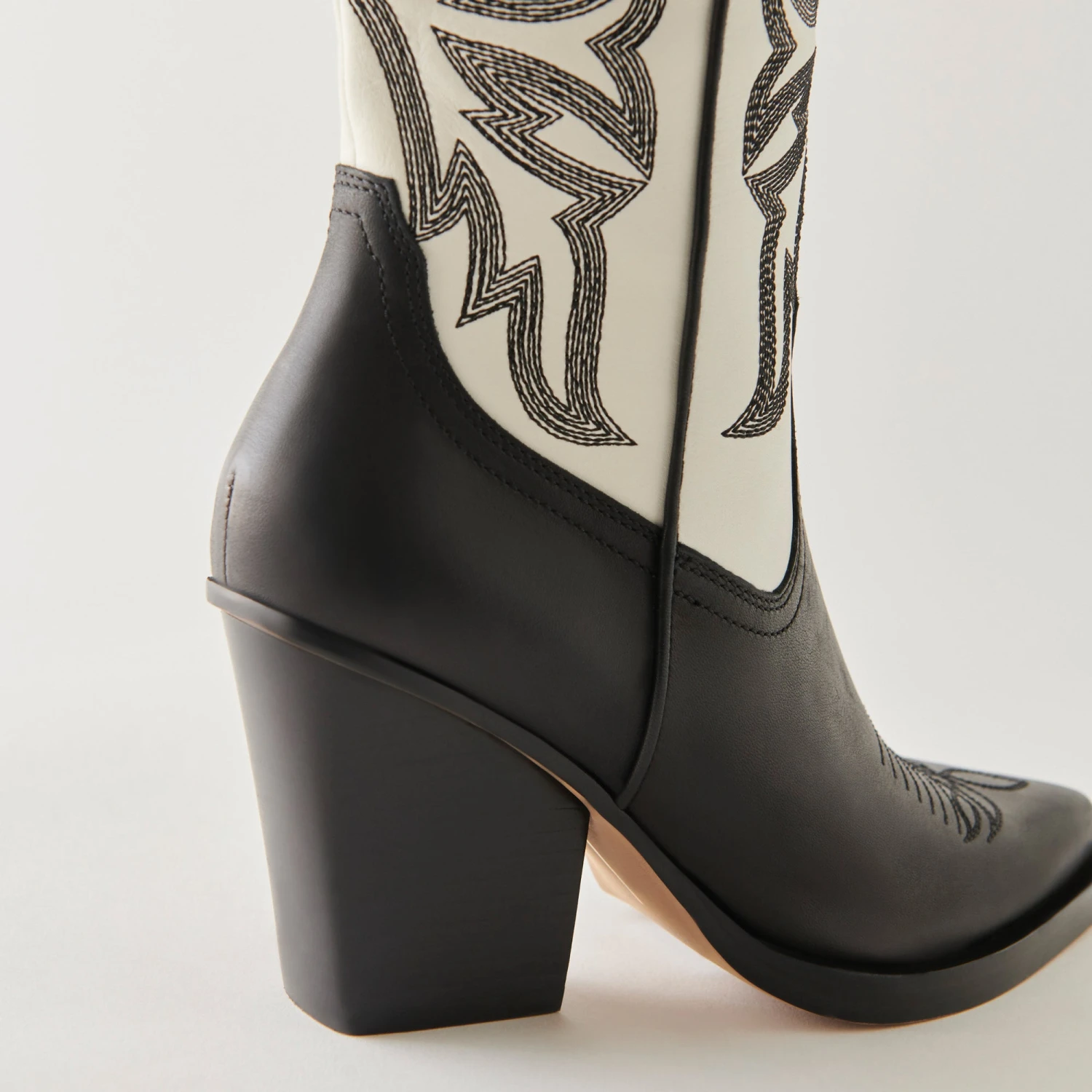 Dolce Vita BLANCH BOOTS BLACK WHITE LEATHER - Image 4