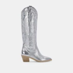 SHIREN BOOTS SILVER METALLIC SUEDE