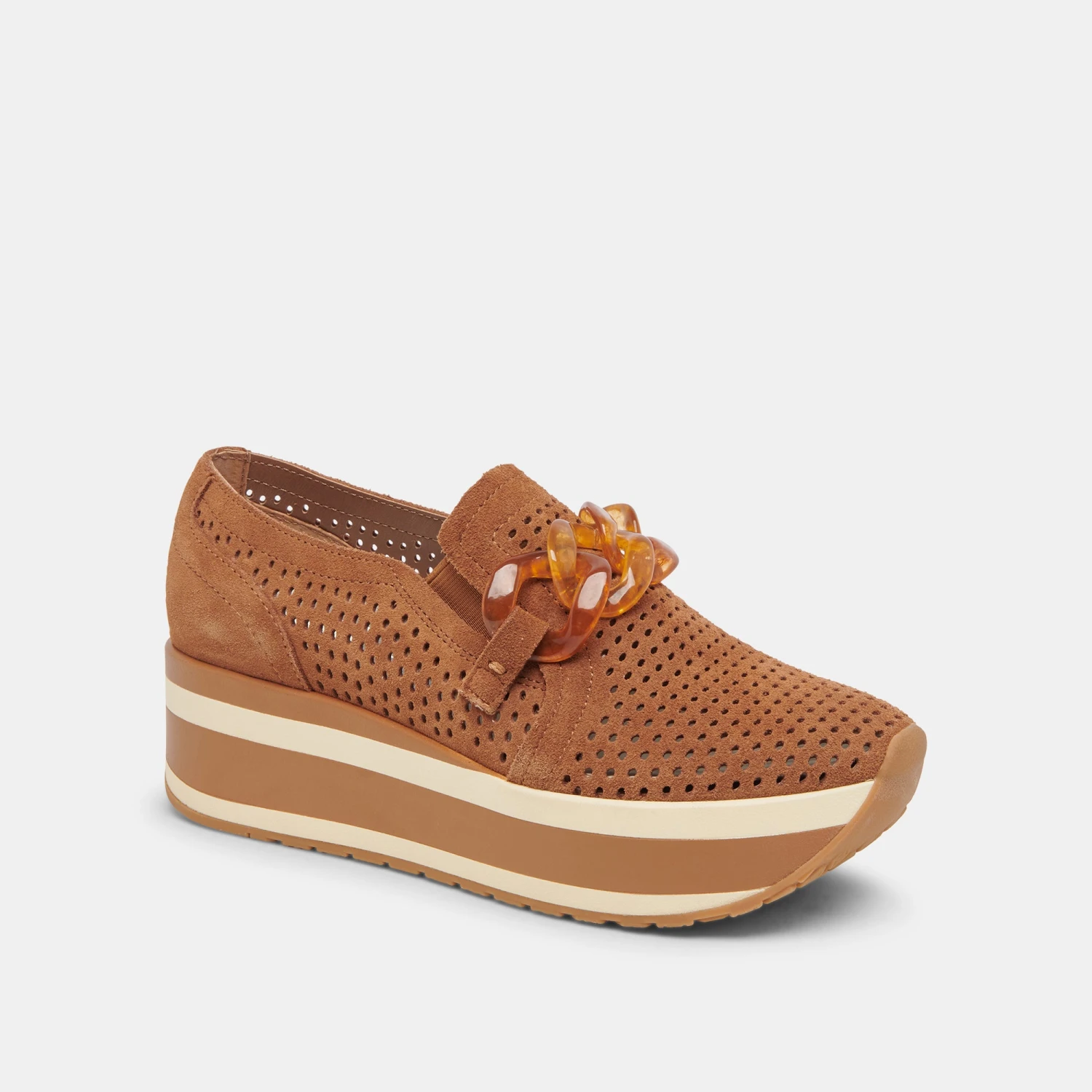JHENEE PERFORATED SNEAKERS PECAN SUEDE - Image 2