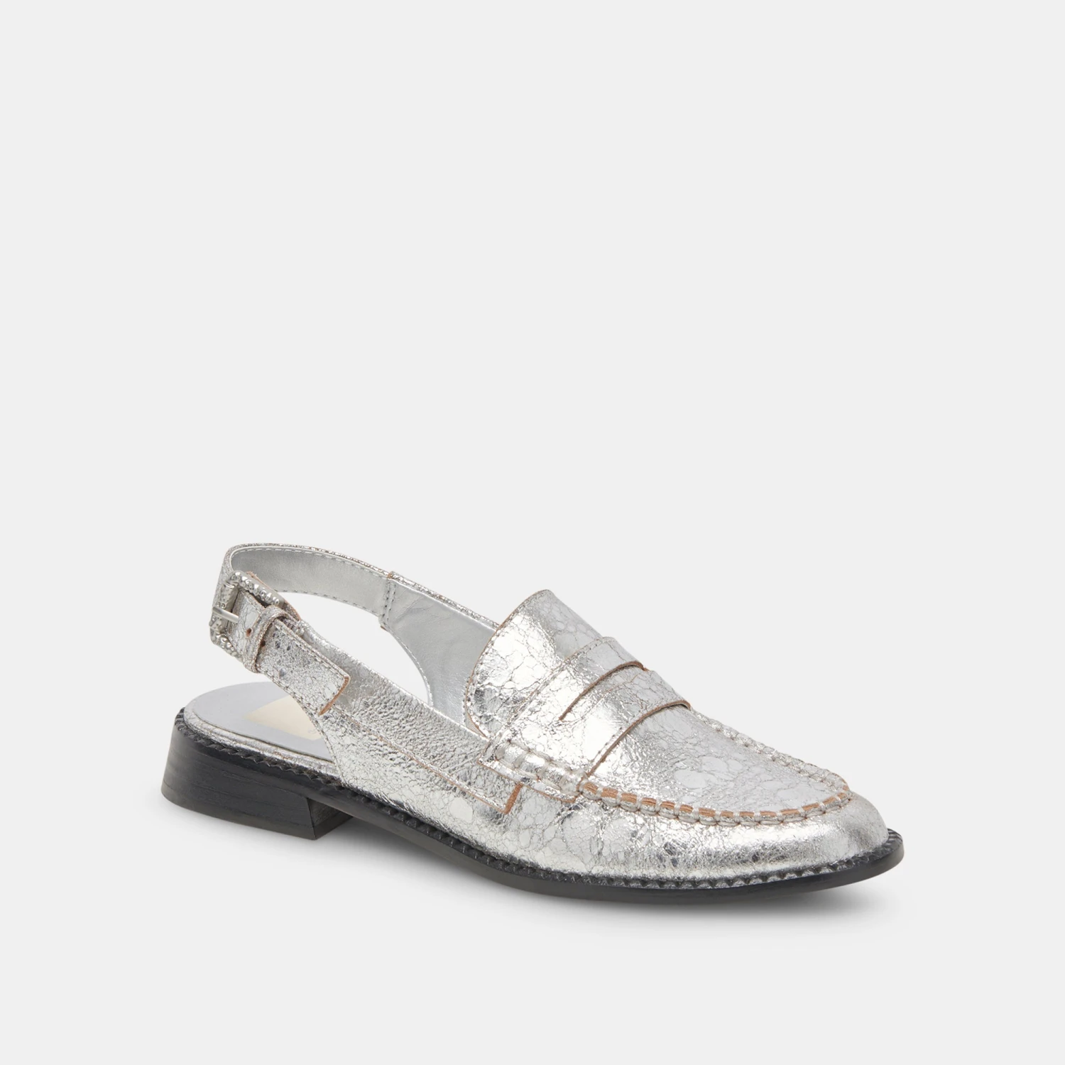 Dolce Vita HARDI LOAFERS SILVER CRACKLED LEATHER - Image 2