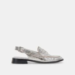 Dolce Vita HARDI LOAFERS SILVER CRACKLED LEATHER