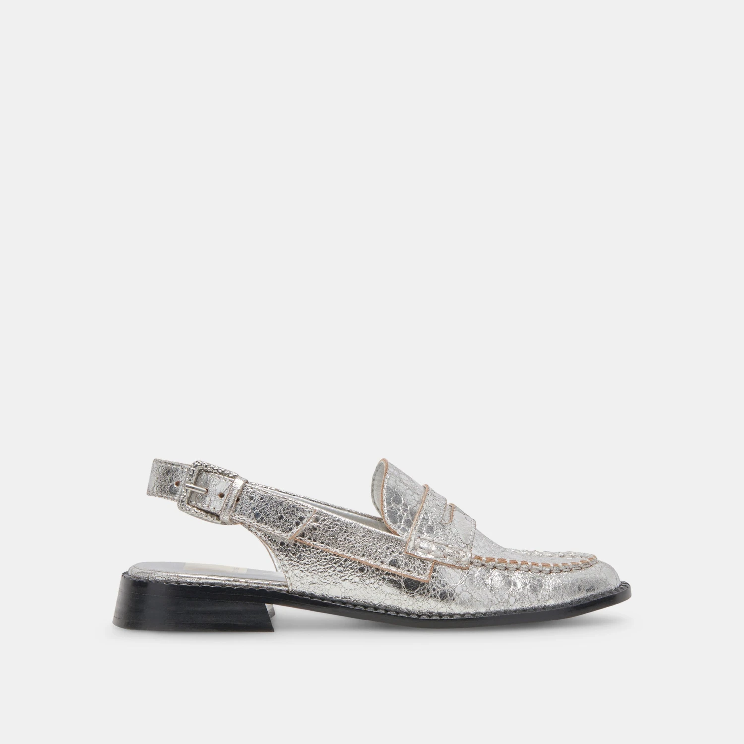 Dolce Vita HARDI LOAFERS SILVER CRACKLED LEATHER
