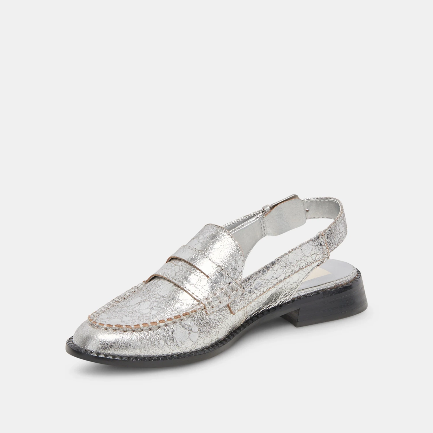 Dolce Vita HARDI LOAFERS SILVER CRACKLED LEATHER - Image 4