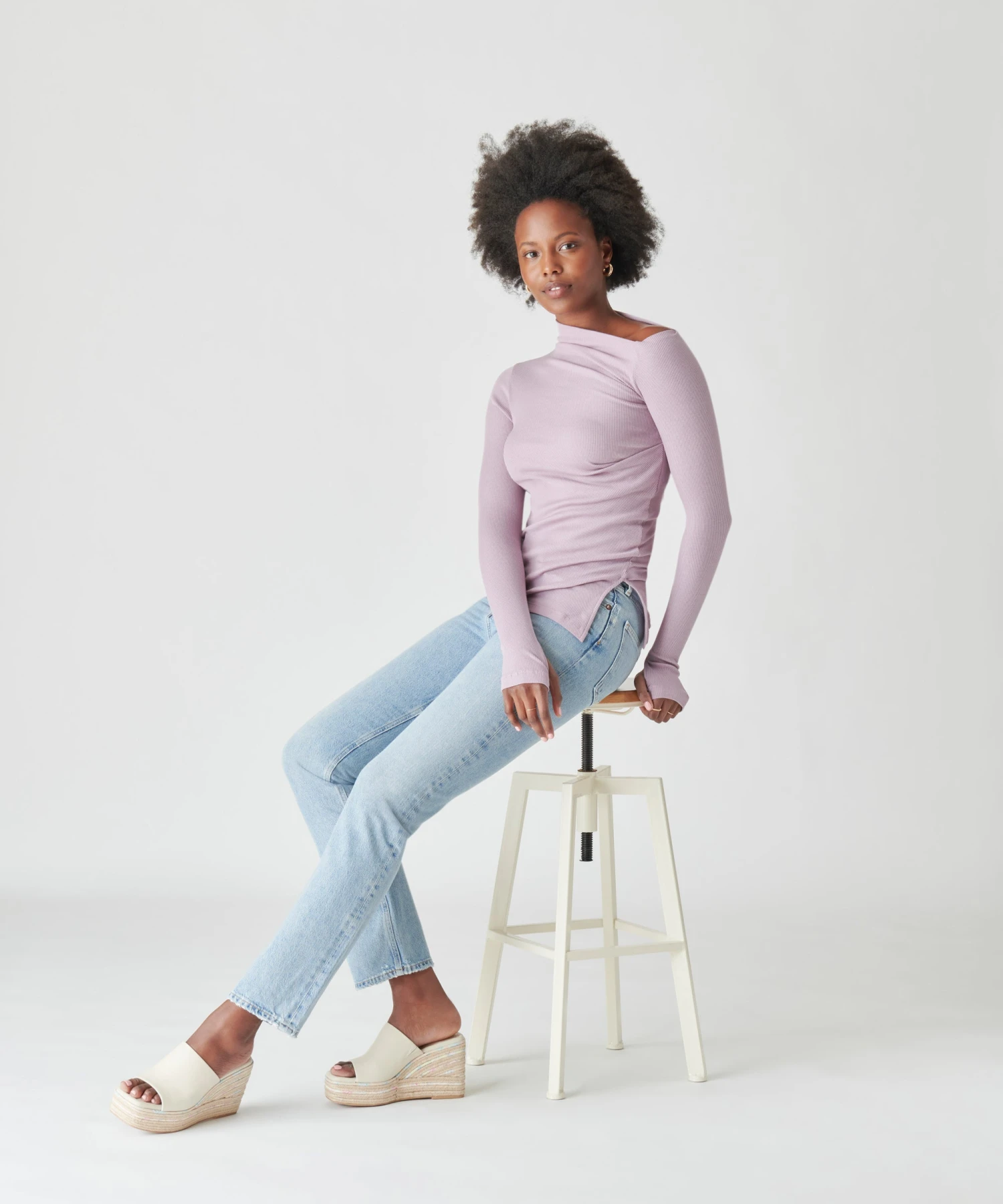 ELARIA WEDGES IVORY LEATHER - Image 4