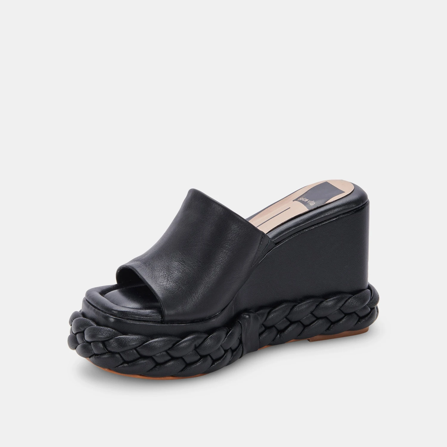 ELENE WEDGES BLACK LEATHER - Image 4