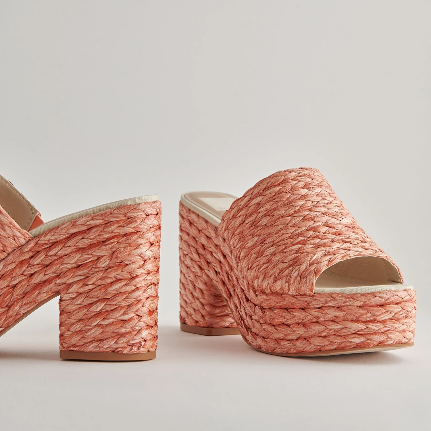 ELORA HEELS ORANGE RAFFIA - Image 2