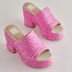 ELORA HEELS ORCHID RAFFIA