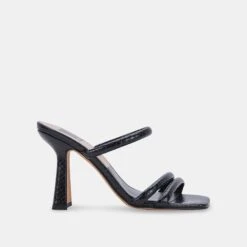 FORT HEELS BLACK EMBOSSED STELLA