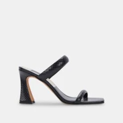 NOVAH HEELS BLACK EMBOSSED STELLA