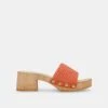 OAKLEY HEELS ORANGE RAFFIA