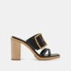 ONNIE WIDE HEELS BLACK LEATHER