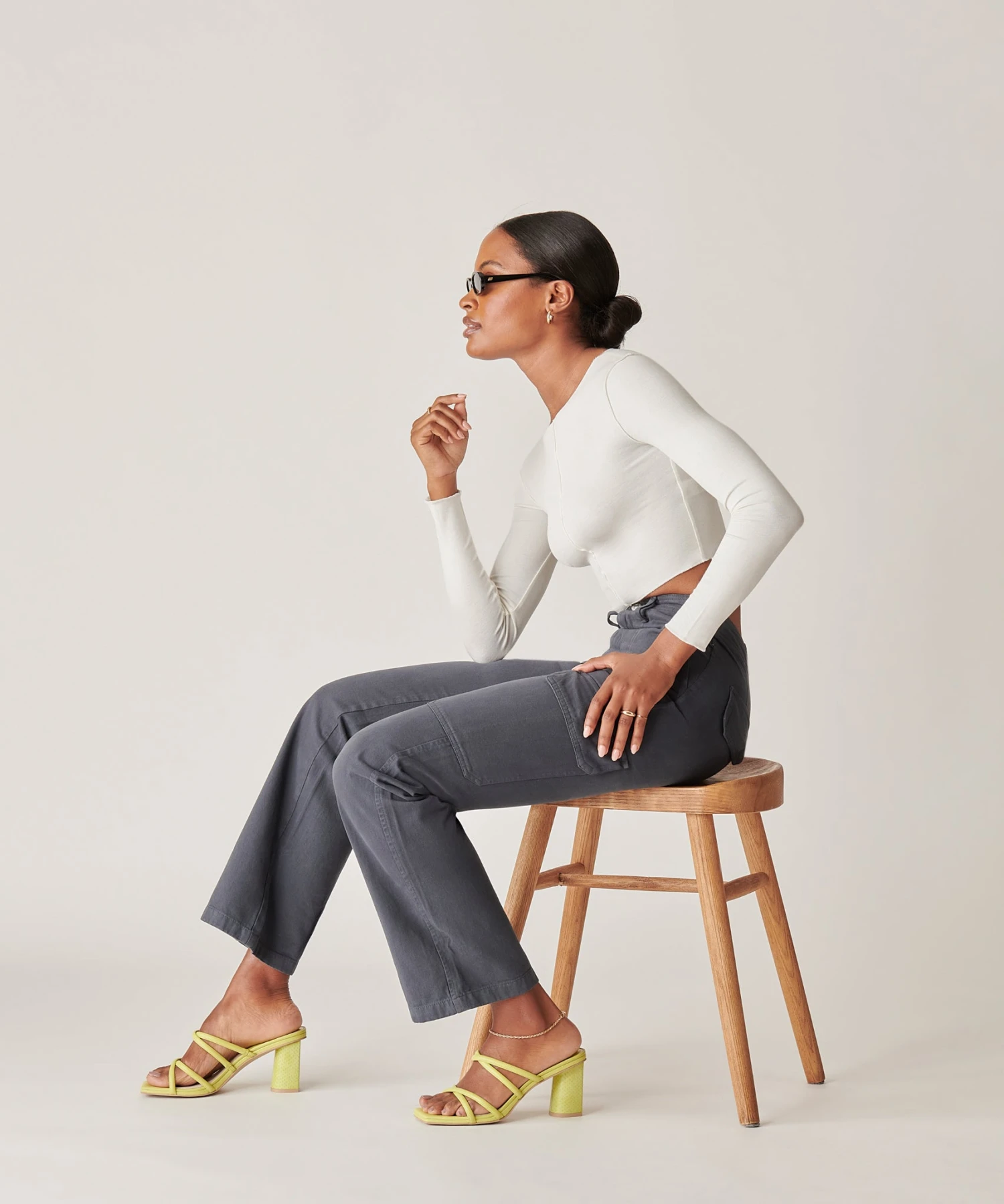 PATSI HEELS LIGHT GREEN LEATHER - Image 2