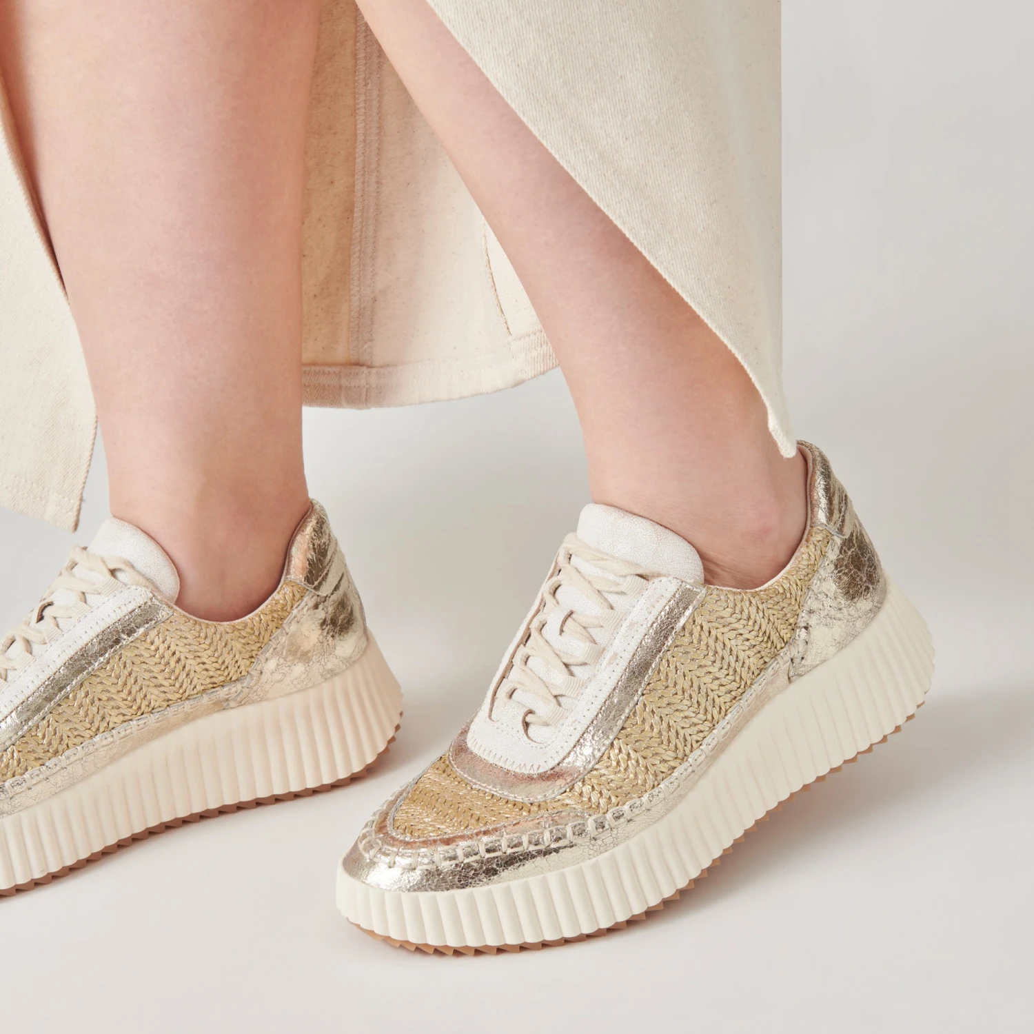 Dolce Vita DOLEN SNEAKERS GOLD KNIT - Image 8