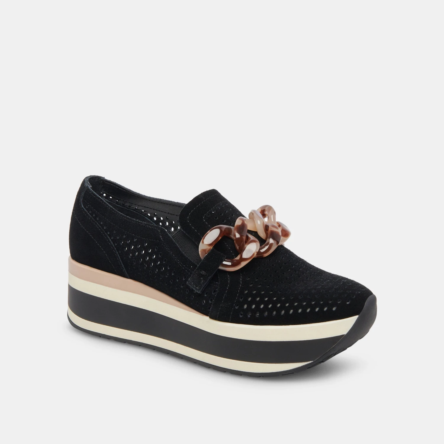 Dolce Vita JHENEE PERFORATED SNEAKERS ONYX SUEDE - Image 2