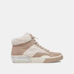 Dolce Vita ZILVIA PLUSH SNEAKERS TAUPE MULTI SUEDE