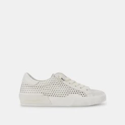 ZINA PERFORATED SNEAKERS WHITE PERFORATED LEATHER