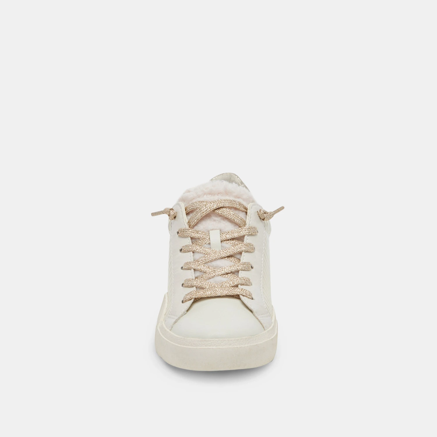 Dolce Vita ZINA PLUSH SNEAKERS WHITE SLICED LEATHER - Image 6