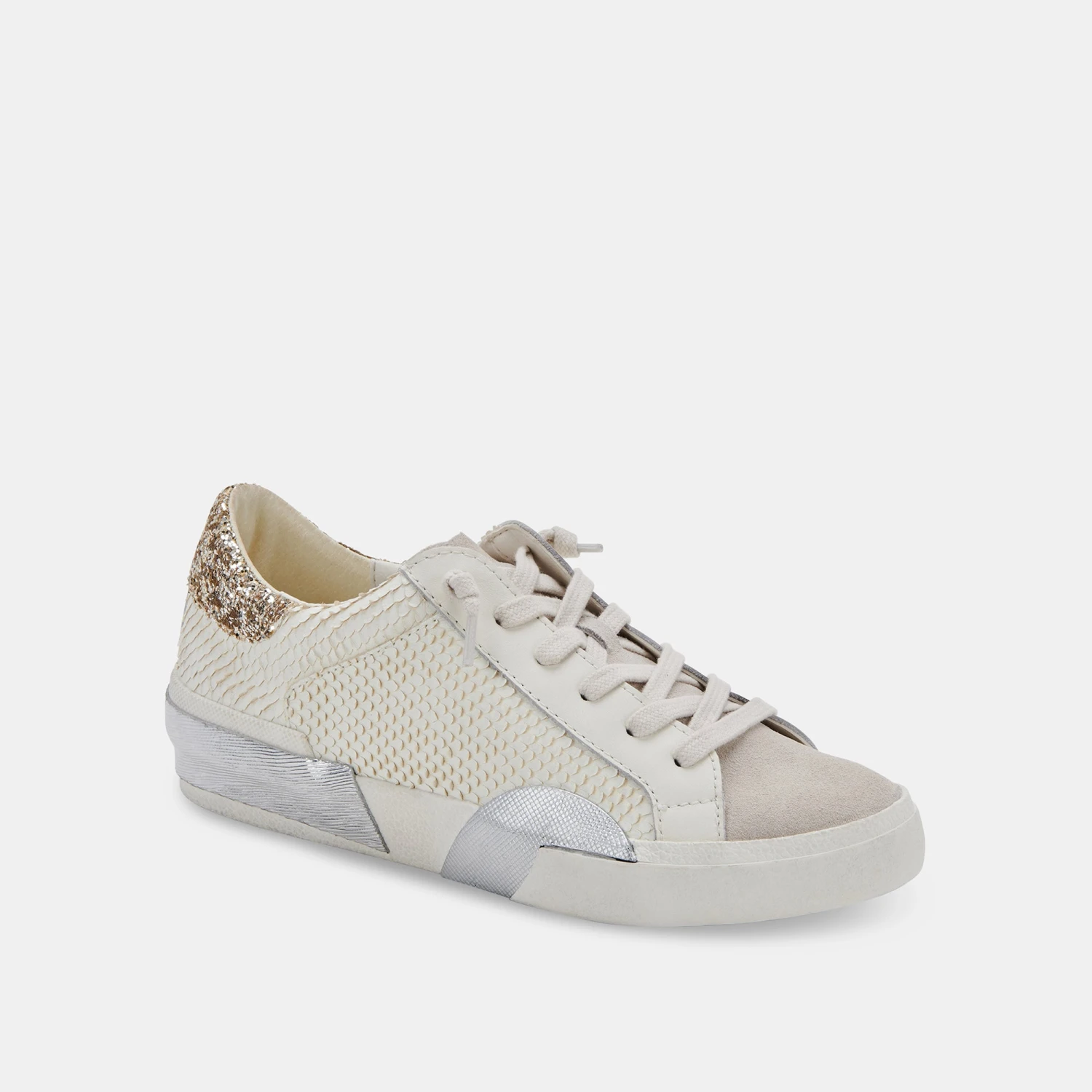 ZINA SNEAKERS OFF WHITE EMBOSSED LEATHER - Image 2