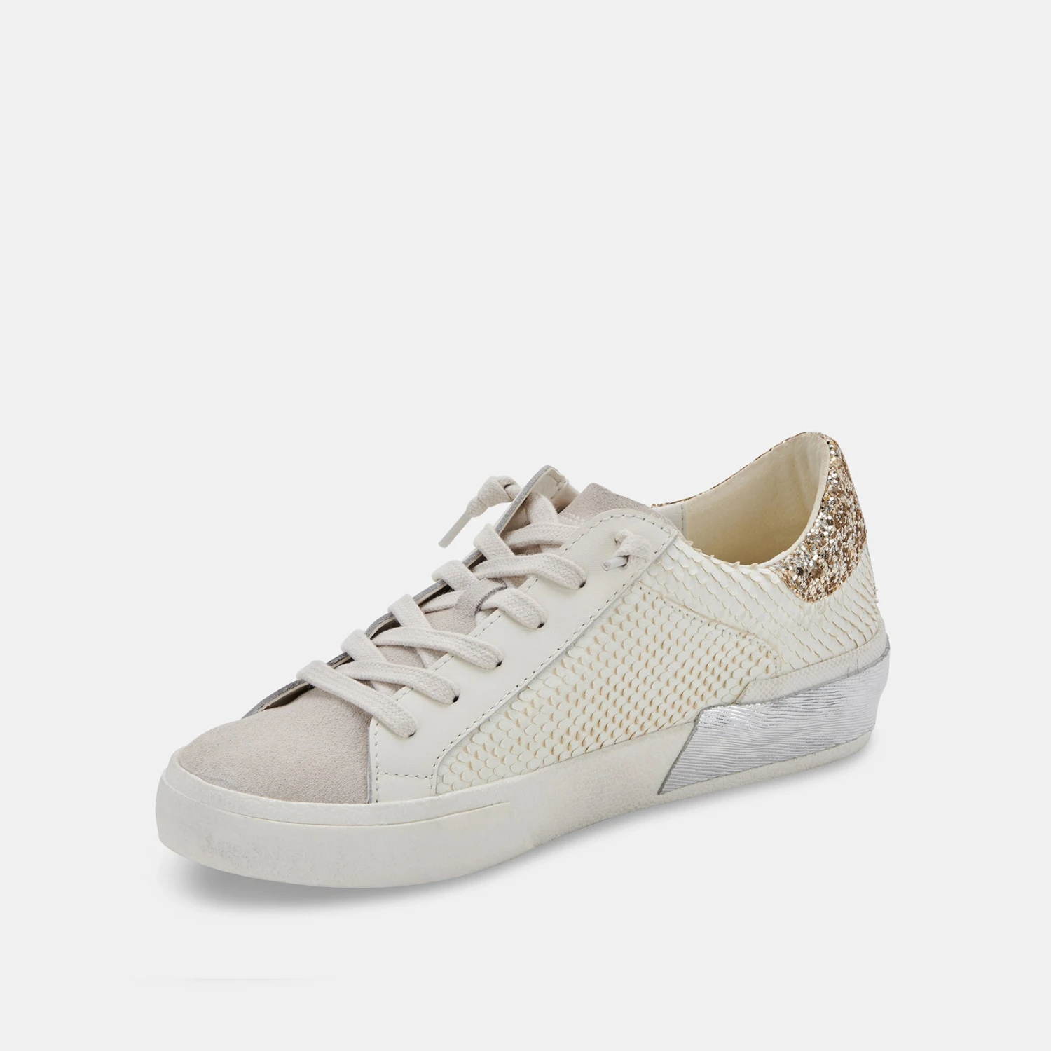 ZINA SNEAKERS OFF WHITE EMBOSSED LEATHER - Image 4