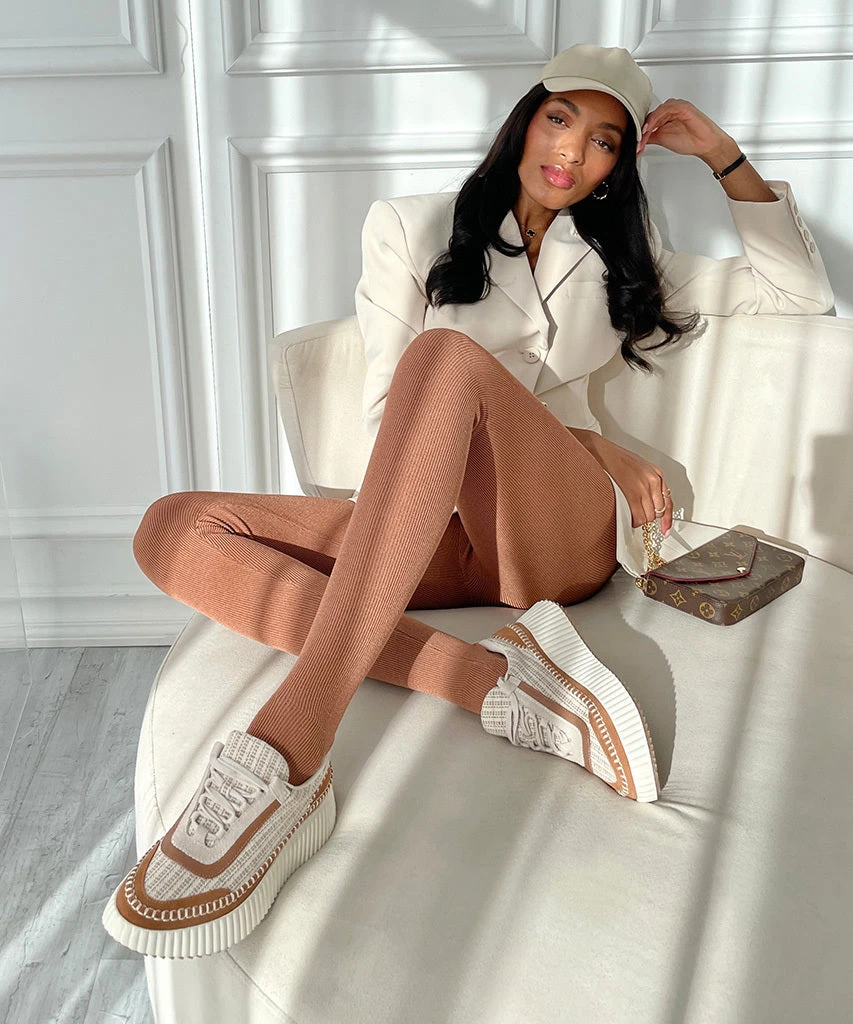 DOLEN SNEAKERS BROWN MULTI WOVEN - Image 2