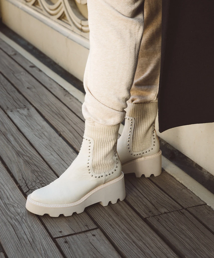 HOVEN STUD H2O BOOTS IVORY LEATHER - Image 2